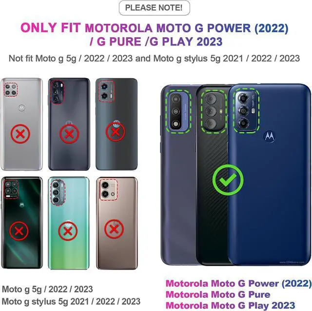Alt view image 2 of 7 - LeYi for Motorola Moto G Play 2023 Phone Case, Moto G Pure/G Power Case 2022 with 2 Pcs Tempered Glass Screen Protector, Military-Grade Protective Motorola G Play 2023 Case with Kickstand, Rose Gold