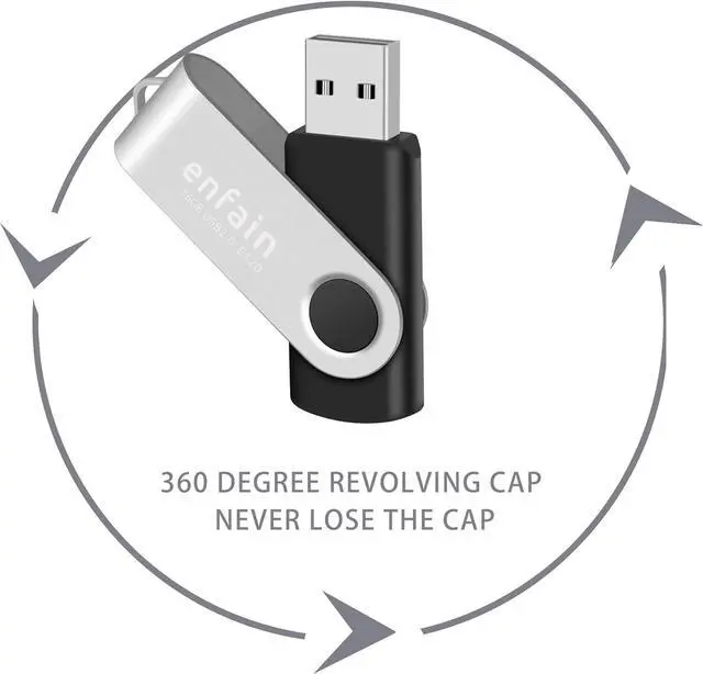 Alt view image 6 of 7 - 10-Pack 16GB USB 2.0 Swivel Flash Drives: Shareable Data Storage for Home & Office Use (Black)