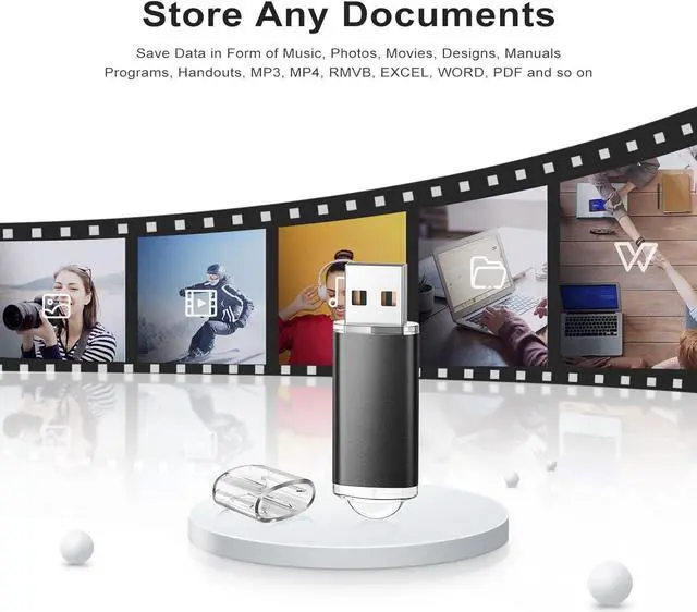 Alt view image 3 of 7 - USB Flash Drive 5 Pack 64GB USB 2.0 Flash Drive Memory Stick USB Drive Jump Drive USB Storage Flash Drives Pen Drive Thumb Drives (5 Mixed Colors: Black Blue Green Red Silver)