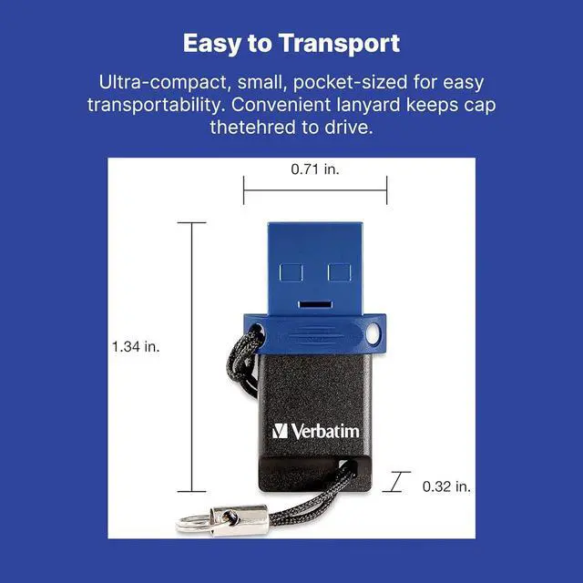Alt view image 5 of 7 - 128GB Store n Go Dual OTG USB 3.2 Gen 1 Flash Drive for USB-C Devices  2 in 1 Type C Thumb Drive