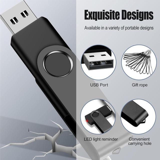 Alt view image 3 of 7 - 8GB USB Flash Drive Bulk Thumb Drives 50 Pack with Lanyards USB 2.0 Jump Drive 8GB Memory Sticks Zip Drive Pen Drive for Storage and Backup Black 50PCS 8GB