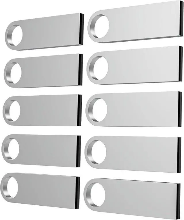 Main image of 32GB USB Flash Drive 10 Pack Metal Flash Drive USB 2.0 Thumb Drives with Keychains USB Stick 32GB USB Drive Pendrive
