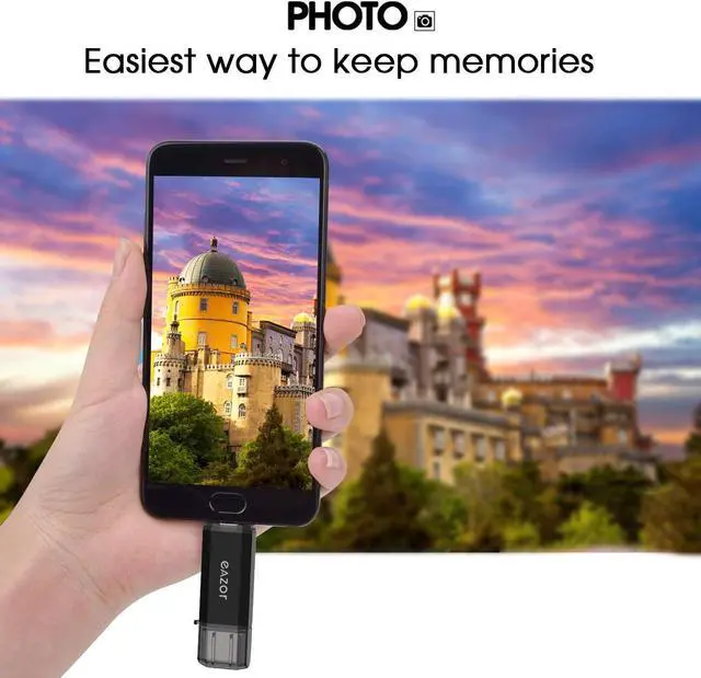 Alt view image 5 of 7 - Type C Flash Drive 2 in 1 OTG USB C+ USB 3.0 Dual Drive Waterproof Memory Stick with Keychain Metal for Computer MacBook Googles Chromebook Pixel  Galaxy (TYPE-C128GB)