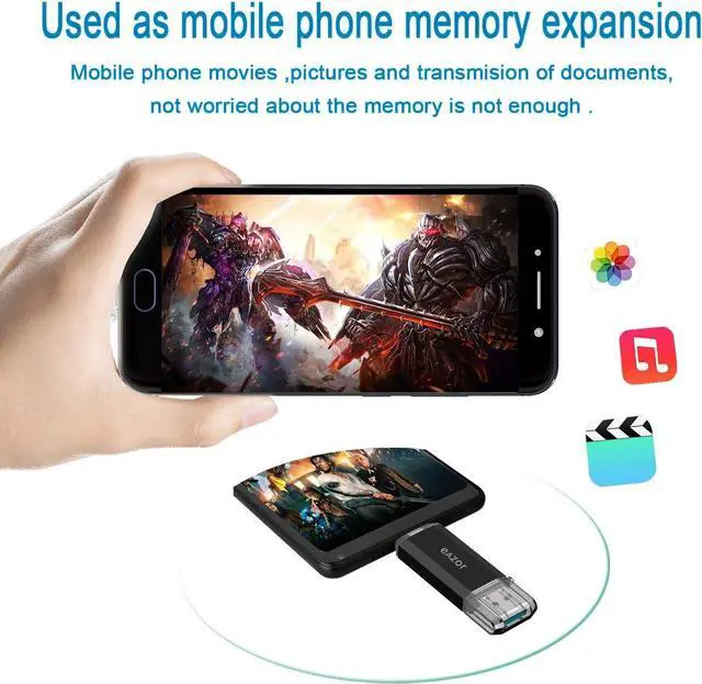 Alt view image 6 of 7 - Type C Flash Drive 2 in 1 OTG USB C+ USB 3.0 Dual Drive Waterproof Memory Stick with Keychain Metal for Computer MacBook Googles Chromebook Pixel  Galaxy (TYPE-C128GB)