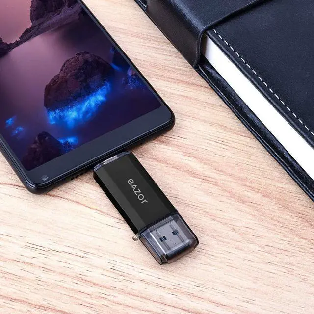 Alt view image 7 of 7 - Type C Flash Drive 2 in 1 OTG USB C+ USB 3.0 Dual Drive Waterproof Memory Stick with Keychain Metal for Computer MacBook Googles Chromebook Pixel  Galaxy (TYPE-C128GB)
