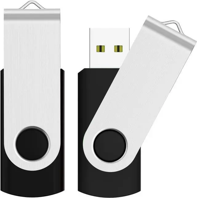 Main image of 128GB USB Flash Drive 2 Pack 128GB Portable Thumb Drive USB 2.0 Storage Memory Stick for Computers USB Drive Pen Drive with Rotated Design-Black