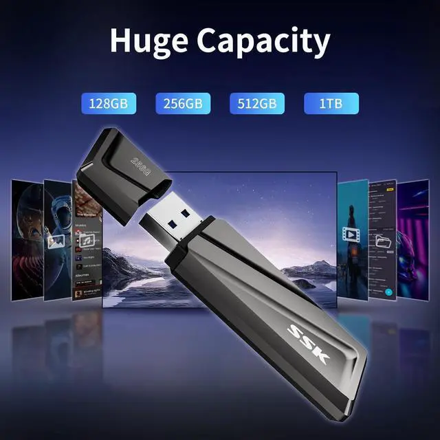 Alt view image 7 of 7 - 128GB USB Flash Drive 550MB/s USB 3.2 Gen2 USB Thumb Drive Fast Transfer Speed Externel Solid State Drive +USB C Adapter USB C Memory Stick for Type C Smartphone MacBook/Pro/Air Laptop and More
