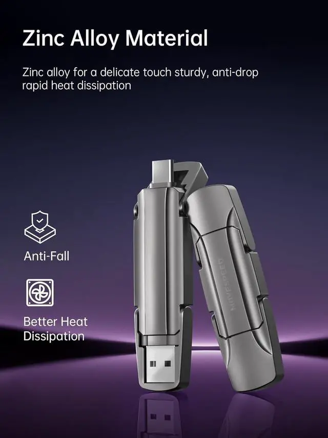 Alt view image 6 of 7 - 512GB Thumb Drive, 1000MB/s Read Write Speed, USB 3.2 Gen2+Type C Dual Interface SSD Drive with Leather Case Memory Stick for iPhone 15, 16 Series/MacBook/Android/Audio etc(1 Pack)