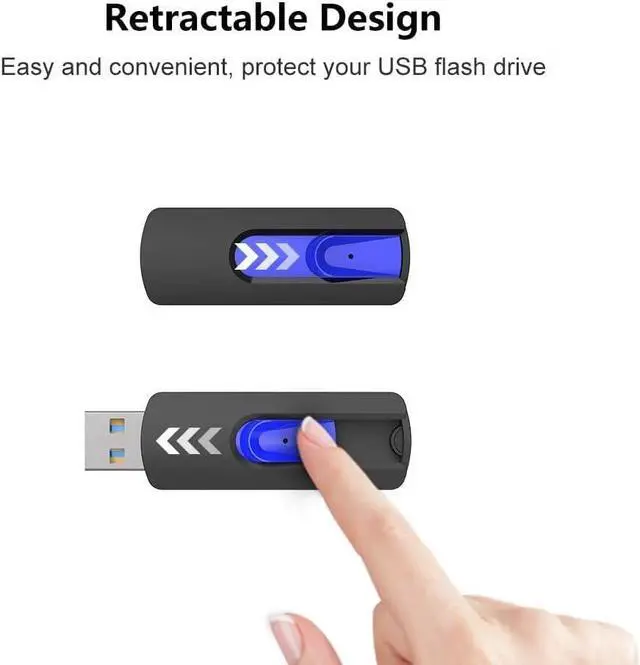 Alt view image 4 of 7 - USB Flash Drives 128GB 2 Pack 3.0 Flash Drive High Speed Thumb Drive Retractable Slide Memory Sticks for Computers Zip Drive USB Backup Jump Drive with Lanyard Hole