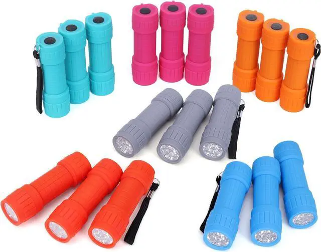 Main image of FASTPRO 18-Pack, 9-LED Mini Flashlight Set, AAA Batteries are Included and Pre-Installed, Perfect for Class Teaching, Camping, Wedding Favor