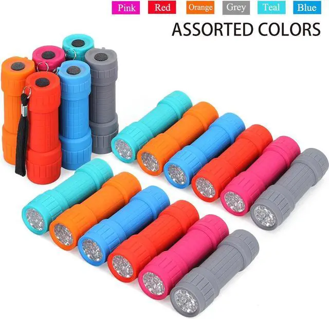 Alt view image 4 of 7 - FASTPRO 18-Pack, 9-LED Mini Flashlight Set, AAA Batteries are Included and Pre-Installed, Perfect for Class Teaching, Camping, Wedding Favor