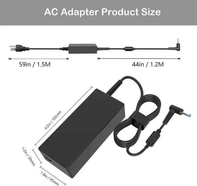 Alt view image 3 of 7 - Ac Charger 65w Fit for HP ProBook 640 650 450 430 440 446 455 470 745 735 725 755 EliteBook 840 850 845 Laptop Cord
