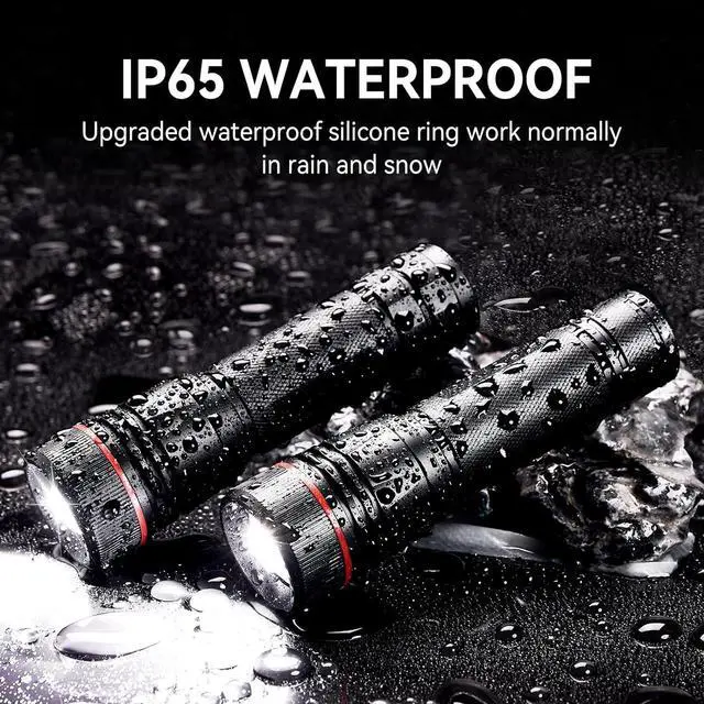 Alt view image 5 of 7 - WdtPro Rechargeable Flashlights High Lumens, 2 Pack 10H Long Lasting Super Bright EDC Flashlights, LED Mini Tactical Flash Lights for Camping Emergency, Drop & Water Resistant (Battery Included)