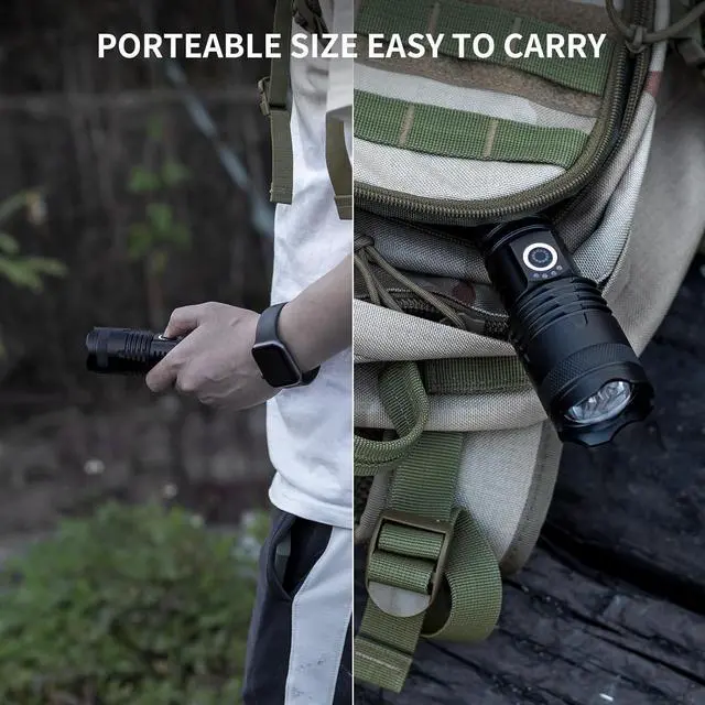 Alt view image 7 of 7 - Rechargeable LED Flashlights High Lumens 990 000 Lumens Super Bright Flashlights with 5 Modes Waterproof Powerful Flash Light Multifunctional Flashlights for Home Camping Hiking(2 Pack)