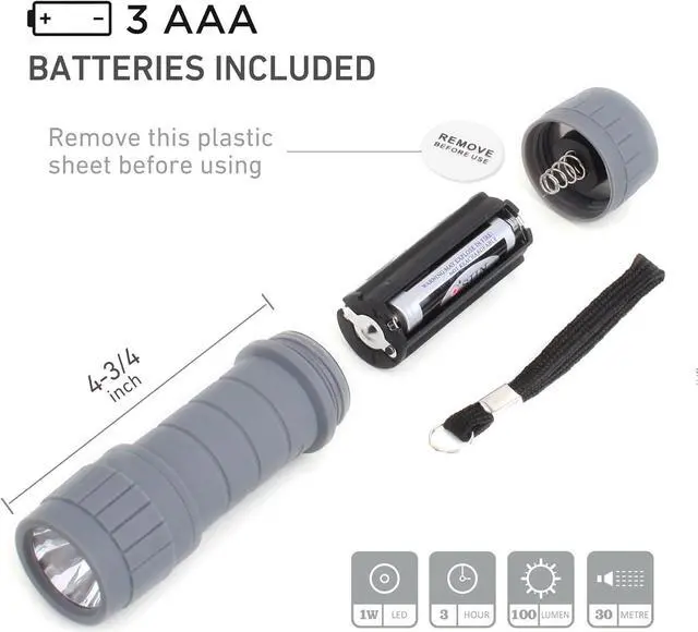 Alt view image 4 of 7 - 10-Pack Professional Outdoor Mini Flashlights Set, Super Bright 100 Lumen LED Flashlights for Kids, Small Flashlights Pack with 30-piece AAA Dry Batteries Included
