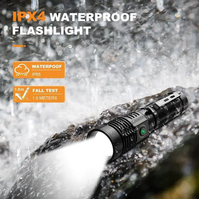 Alt view image 7 of 7 - Rechargeable Tactical Flashlights 20000 High Lumens - 1500 Meters Long Beam Super Bright LED Magnetic Flashlight USB Zoomable 5Modes Small Long Beam Spotlight Flashlight for Hiking Camping