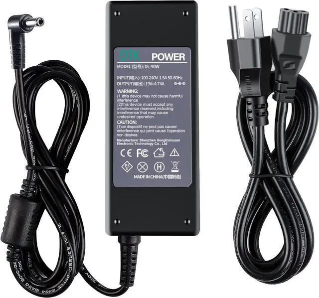 Main image of Dtk 19V 4.74A 90W for Asus Toshiba Ac Adapter Laptop Computer Charger Notebook PC Power Cord Supply Source Plug Connector Tip: 5.5 x 2.5mm (Do Not Work with USB C or Square Tip Connectors Size)