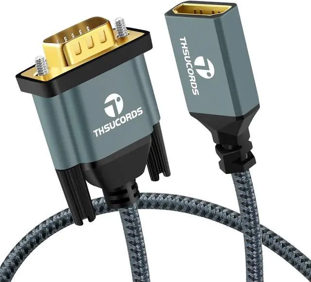 Alt view image 7 of 7 - HDMI to VGA Adapter Cable 1FT Nylon Braided HDMI Female to VGA Male Extension Extender Support 720P/1080P PC Computer Desktop Laptop Monitor HDTV Projector