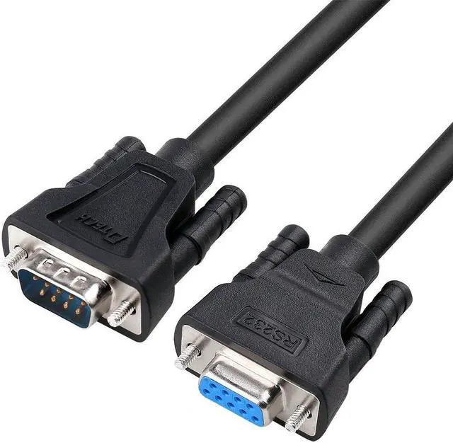 Main image of DTECH 10ft COM Port Serial Cable Male to Female RS232 Extension 9 Pin Straight Through Cord (3 Meter, Black)