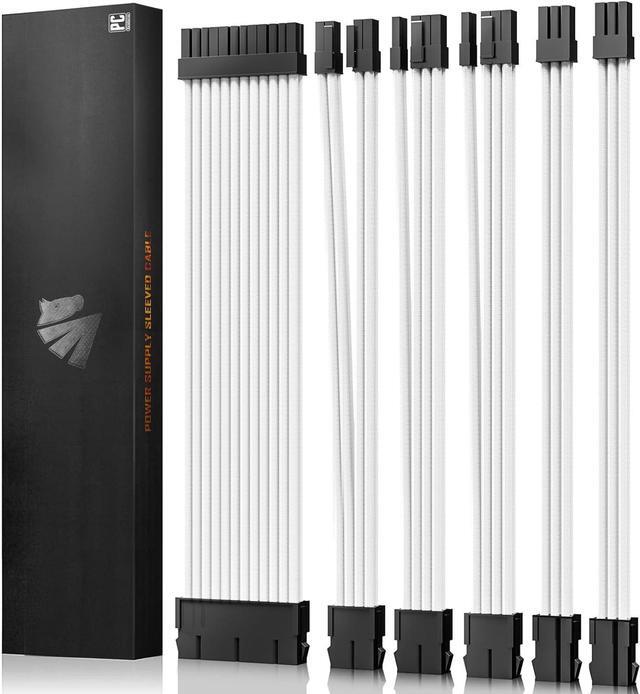 Main image of ASIAHORSE 16AWG PSU Cable Extension Power Cords, Customized Power Supply Mod Sleeve Extension Cable, ATX/EPS/8-pin PCI-E/6-pin PCI-E for PSU Cable (White)