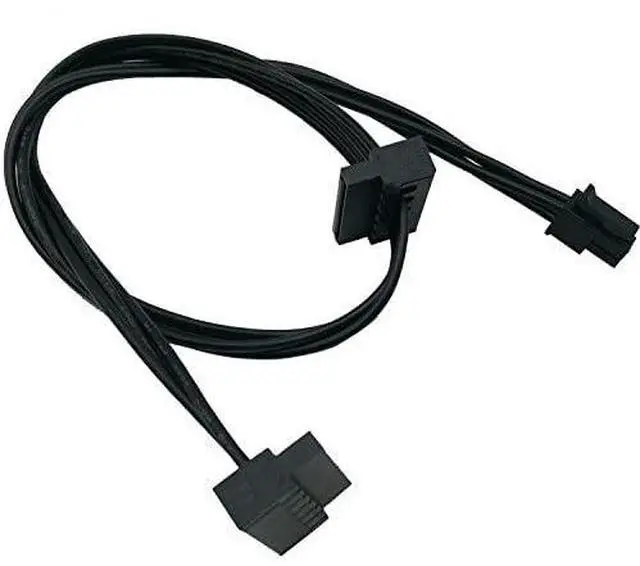 Main image of (2-Pack) SATA Power Cable for Lenovo Motherboard, ATX Mini 4 Pin to 2X Right-Angle SATA Hard Drive HDD Adapter 17.7-inch(45cm)
