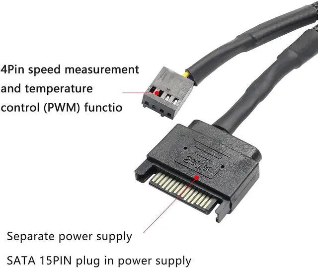 Alt view image 2 of 6 - XMSJSIY SATA to 3 Pin 4 Pin PWM Fan Adapter Splitter Hub for 12V Desktop Computer Cooler Case Fans, 2 Pieces Packing