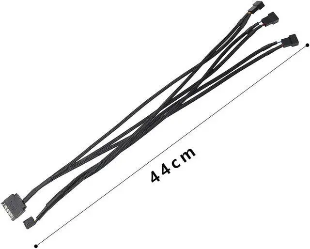 Alt view image 6 of 6 - XMSJSIY SATA to 3 Pin 4 Pin PWM Fan Adapter Splitter Hub for 12V Desktop Computer Cooler Case Fans, 2 Pieces Packing