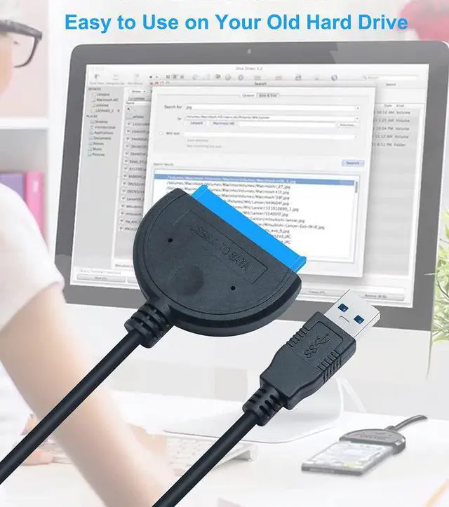Alt view image 4 of 7 - DTech SATA to USB 3.0 Adapter Cable for 2.5 inch SSD HDD Hard Drive to Computer PC Laptop 5Gbps Superspeed Compatible with USB 2.0 1.1 Older SATA Connector