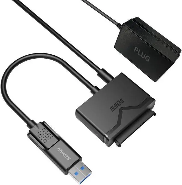 Main image of BENFEI SATA to USB 3.0 Cable, USB 3.0 to SATA III Hard Drive Adapter Compatible for 2.5 3.5 Inch HDD/SSD Hard Drive Disk with 12V/2A Power Adapter, Support UASP
