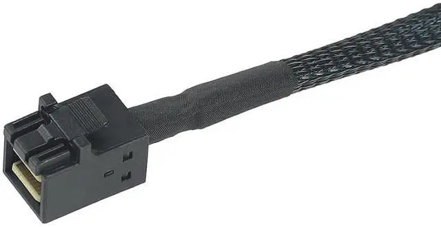 Alt view image 4 of 6 - Heretom SFF-8643 Internal Mini SAS HD to 4X 29pin SFF-8482 connectors Power Port 12GB/S Cable 1M