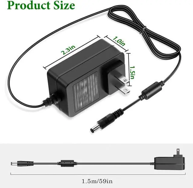 Alt view image 7 of 7 - 9V 2A AC Adapter Power Supply Cord UL Listed 100V -240V AC to DC 9Vdc fit for 9Volt 2A 2000mA 1.5A 1500mA 1A 1000mA 0.5A 500mA Devices. (NOT Battery Charger).