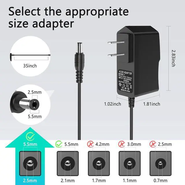Alt view image 3 of 7 - 12V 1A Power Supply Adapter 1000mA 12W AC/DC Adapter 12W AC Switching Adapter Slim Design DC 12V Charger for CCTV Camera LED Strip Light Routers Speakers Home Appliances Scanner