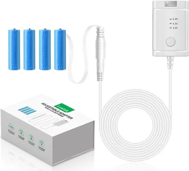 Main image of Lenink Adjustable AC Power Supply Adapter for AA Batteries, 3V to 6V, LED Lights & Decorations (White)
