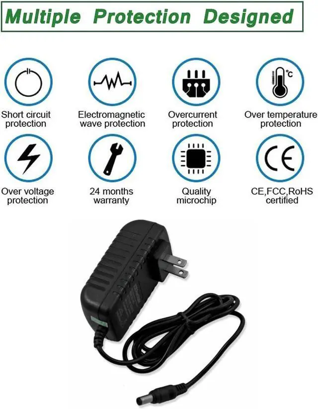 Alt view image 2 of 4 - Ac Adapter for Omron Blood Pressure Monitor 5 7 10 Series - Power Supply Charge Cord Replacement for Hem-ADPTW5 [Output DC 6V 1A]