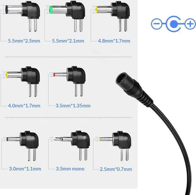 Alt view image 2 of 6 - Outtag 12W Universal AC Adapter 3V-12V AC to DC Adapter 100-240v 50-60hz Multi Voltage Switching Power Supply Replacement for Household Electronics Routers CCTV IP Cameras, 8 Tips