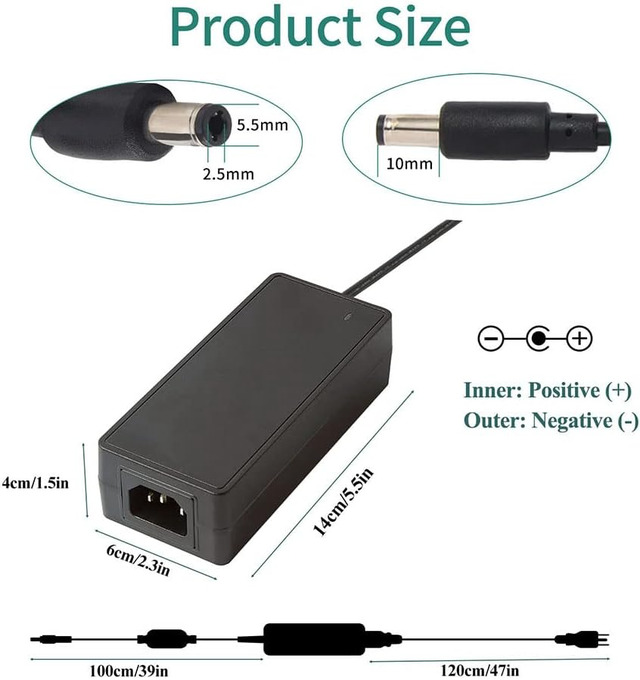 thumbnail image 2 of ABLEGRID 24V 3A AC Adapter Power Supply – For LED Strip Lights, 5.5mmx2.5mm-2.1mm 2 of 5