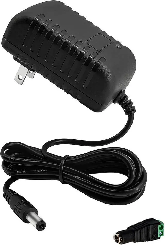 Main image of 12Volt Power Supply 2Amp AC/DC Adapter Transformer 100-240 50/60Hz to DC 12V 2Amp Power Adapter Cord 5.5mm x 2.5mm US Plug for dc12v LED Strip Light CCTV Camera