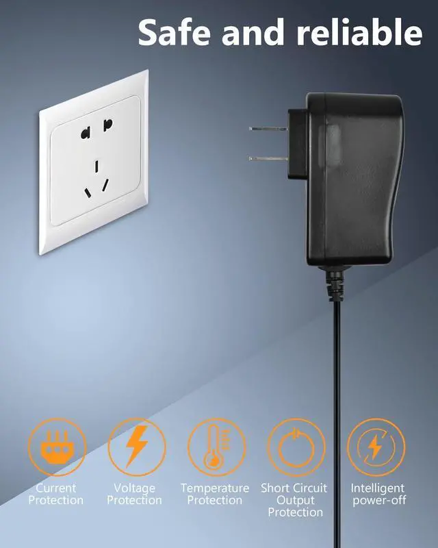 Alt view image 6 of 6 - Portable DVD Player Charger Replacement Wall Charger AC-DC Adapter Power Supply Cord for Sylvania/DBPOWER/UEME/HDJUNTUNKOR/WONNIE Portable DVD