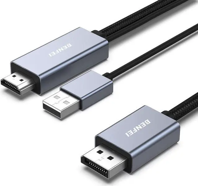 Main image of HDMI to DisplayPort Cable 6 Feet HDMI Source to DisplayPort Monitor Compatible with PC Graphics Card Laptop PS5 Xbox One(360) Supporting 4K@60Hz 2K@144Hz 1080P@165Hz(Not Bi-Directional)