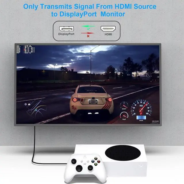 Alt view image 4 of 7 - HDMI to DisplayPort Cable 6 Feet HDMI Source to DisplayPort Monitor Compatible with PC Graphics Card Laptop PS5 Xbox One(360) Supporting 4K@60Hz 2K@144Hz 1080P@165Hz(Not Bi-Directional)