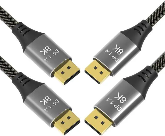 Main image of CABLEDECONN 2PACK Ultra HD 8k Displayport Cable 1.4, Display Port Cable(8K@60Hz, 4K@144Hz, 2K@240Hz) HBR3, Bradied 32.4Gbps DP to DP Cable for Gaming Monitor, HDR/HDCP/FreeSync/G-Sync (1.5M)