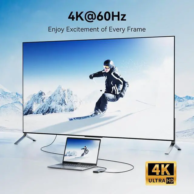 Alt view image 5 of 7 - USB C Laptop Docking Station Dual Monitor, 14 in 1 USB C Hub Multiport Adapter with 2 HDMI 4K, VGA, RJ45 Ethernet, 10 Gbps USB C/A, 100W PD, SD/TF, 3.5MM Audio&Mic for Dell HP Lenovo Surface