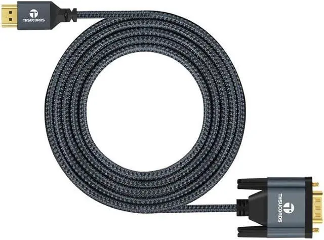 Alt view image 7 of 7 - HDMI to VGA Cable 5FT Gold Plated Braided HDMI to VGA Cable (Male to Male) Compatible for Computer Desktop Laptop PC Monitor Projector