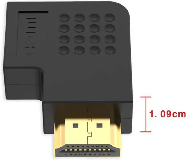 Alt view image 3 of 7 - HDMI 90 and 270 Degree Adapter 4-Pack HDMI Right Angle Male to Female Vertical Flat Adapter L Shape Extender 3D 4K HDR Supported