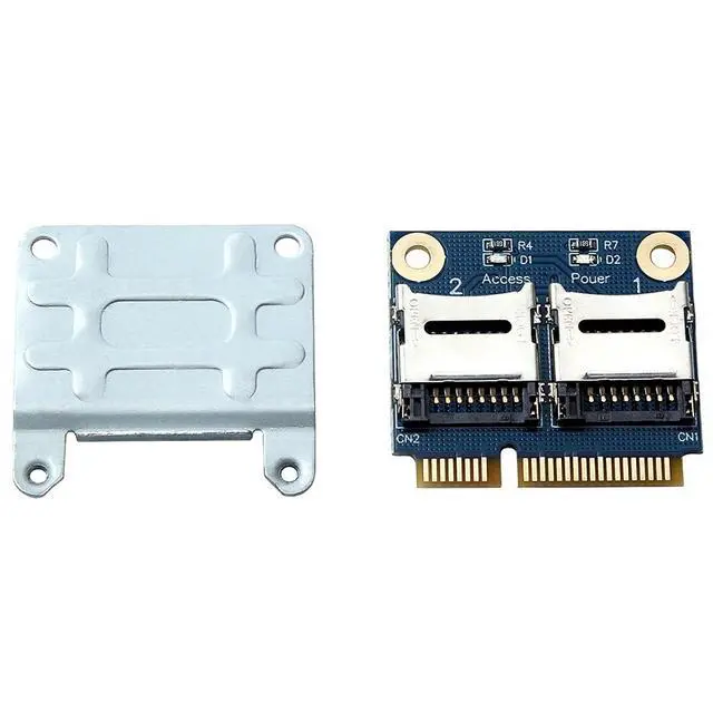 Alt view image 6 of 12 - 2 SSD HDD Laptop Dual Micro- SD SDHC SDXC TF to Mini PCIe Memory Card Reader MPCIe to 2 Mini-Sdcards Mini Pci-E Adapter