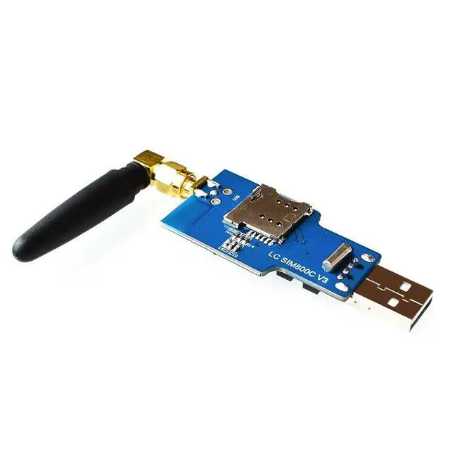 Alt view image 5 of 12 - Usb To Gsm Serial Gprs Sim800C Module Bluetooth Computer Control + Antenna