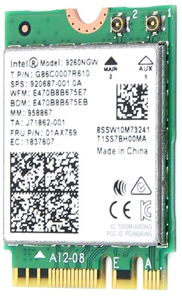 Alt view image 5 of 10 - Dual Band Wireless-AC 9260 Intel 9260NGW NGFF 802.11Ac MU-MIMO 1730Mbps 1.73Gbps WiFi + Bluetooth 5.0 Card Fit Windows 10