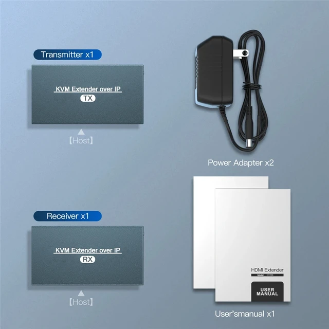Alt view image 4 of 5 - TX RX (EUR Plug),TLT-TECH New HDMI USB Without KVM Extender Over IP RJ45 Ethernet Network KVM Extender USB HDMI 200M Over UTP/STP KVM Extender CAT5 CAT6