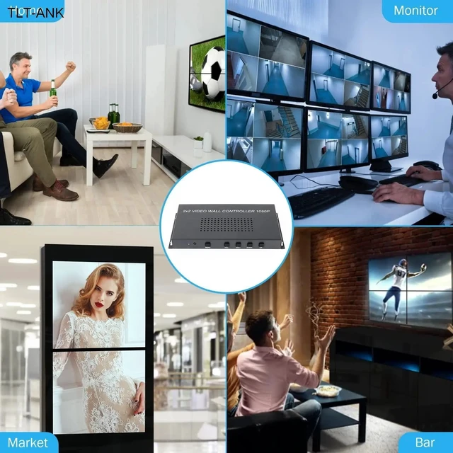 Alt view image 3 of 5 - ,Video Wall Controller 2X2 HDMI TV Wall Controller Video Image Processor 1080P Support Splicing 2x2, 1x2, 1x3, 1x4, 2x1, 3x1, 4x1