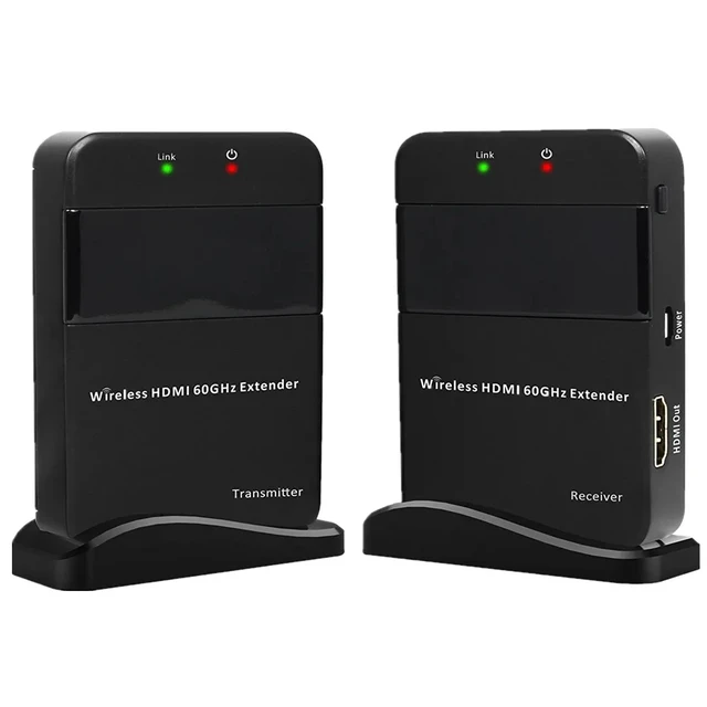 Alt view image 2 of 5 - TX RX (EUR Plug),4K 60GH 100ft Wireless HDMI Transmitter Receiver HDMI Wireless Video Transmission Kit 1080P HDMI Extender Wireless